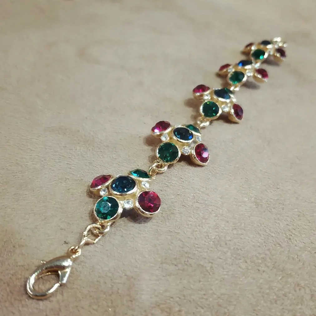 Vintage Red/Blue/Green glass bracelet