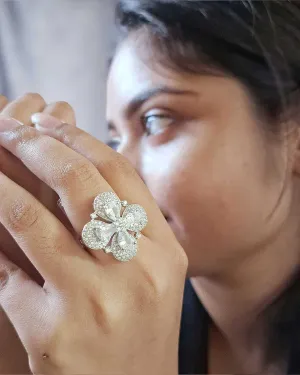 Zevarly Chitora Flower Cocktail Ring